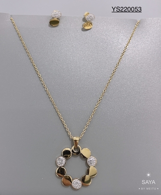 Изготовленные на заказ ювелирные изделия из нержавеющей стали установили золотое ожерелье и набор серег