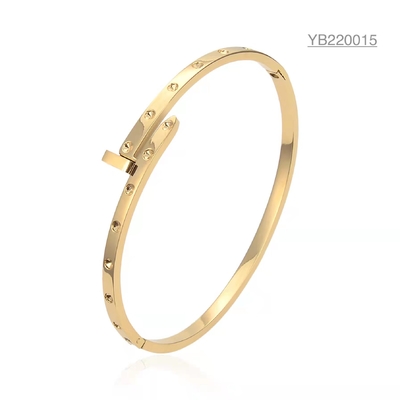Эксклюзивный браслет из 18-каратного золота с принтом дизайнерских ювелирных изделий из нержавеющей стали