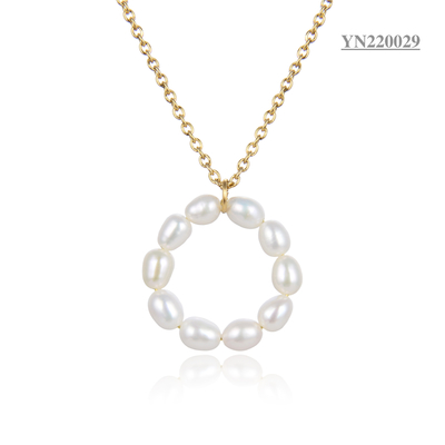 Роскошный бренд 14-каратного позолоченного ожерелья 10 жемчужин круглый кулон ожерелье