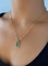 Винтажные ожерелья из нержавеющей стали 18k с квадратным зеленым камнем, кулон, ожерелье