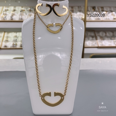 Модный комплект ювелирных изделий из нержавеющей стали с пряжкой в ​​виде подковы, позолоченный браслет из 18-каратного ожерелья