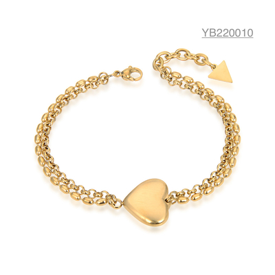 Niche Luxury Brand Jewelry 24k Gold Браслет в форме сердца Подарок ко Дню святого Валентина