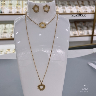 Лидирующее ожерелье шестерни 45cm золота набора ювелирных изделий нержавеющей стали золота бренда 18k тонкое