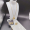 Новый прибытие Модные линии Новейший золотой цвет Нержавеющая сталь Серёжка, ожерелье, браслетные наборы для леди