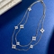 Длинное ожерелье из нержавеющей стали для женщин и девочек, 90 см, четырехлистное клеверное ожерелье