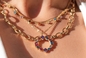 45 см цепочка из змеиной кости ожерелье красочные горный хрусталь кисточкой кулон ожерелье